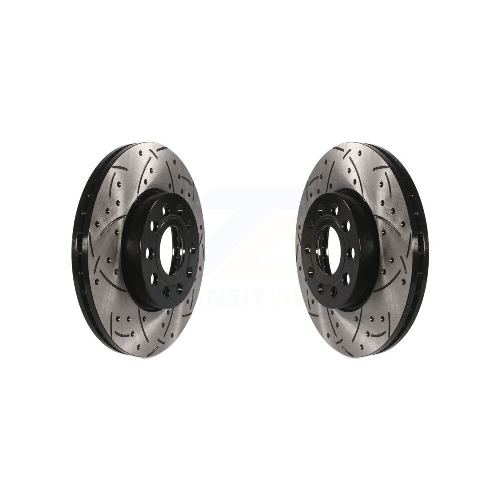 Drill Slot Brake Rotor Front Pair For Volkswagen Jetta Golf Taos SportWagen Audi