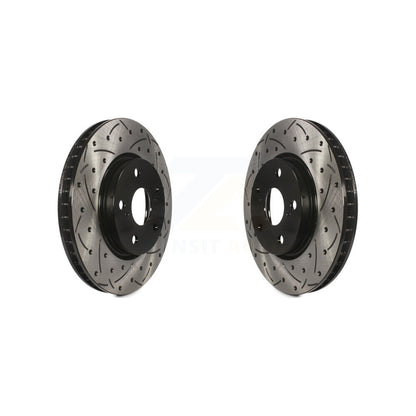 Coated Drilled Slotted Disc Brake Rotors Front Pair For Lexus IS250