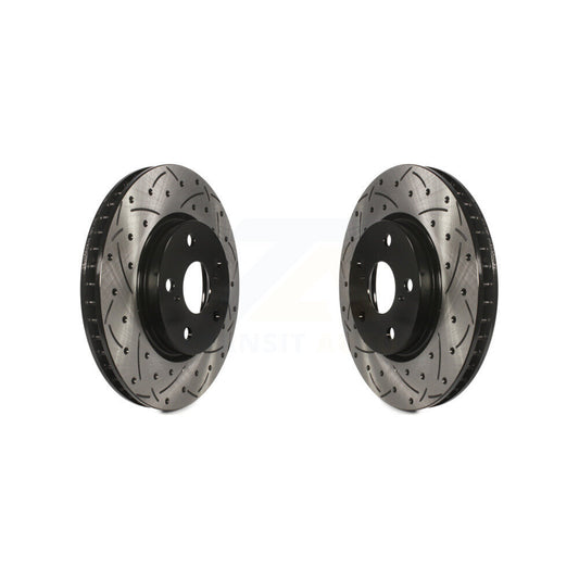 Coated Drilled Slotted Disc Brake Rotors Front Pair For Lexus IS250