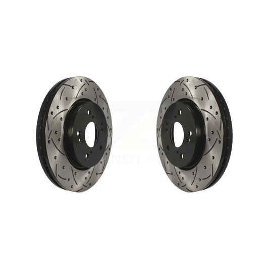 Drill Slot Disc Brake Rotor Front Pair For Honda CR-V Acura RDX Accord Crosstour