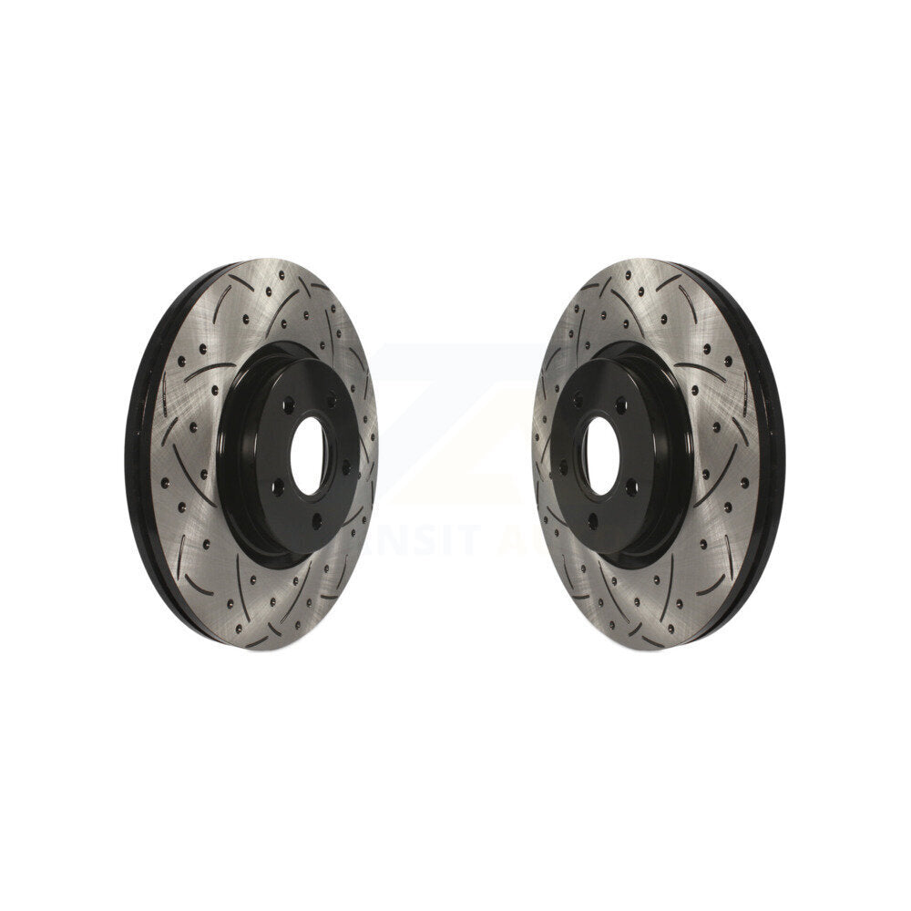 Drilled Slot Brake Rotors Front Pair For Ford Escape Focus Transit Connect Volvo
