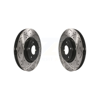 Coated Drill Slot Disc Brake Rotors Front Pair For Honda Pilot Acura MDX RLX ZDX