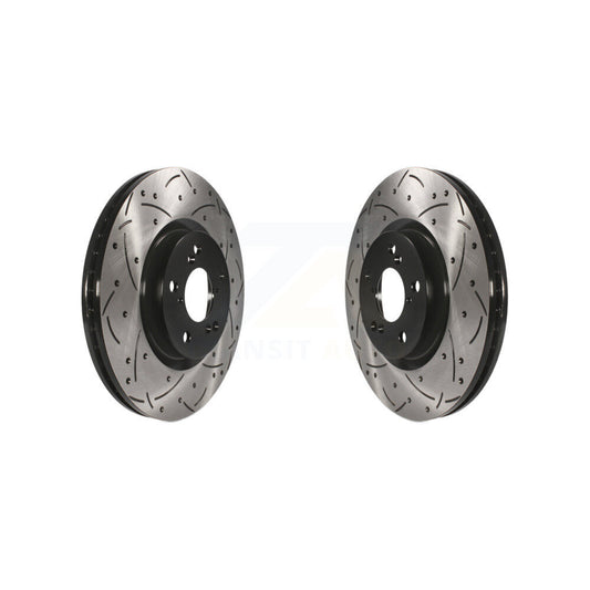 Coated Drill Slot Disc Brake Rotors Front Pair For Honda Pilot Acura MDX RLX ZDX
