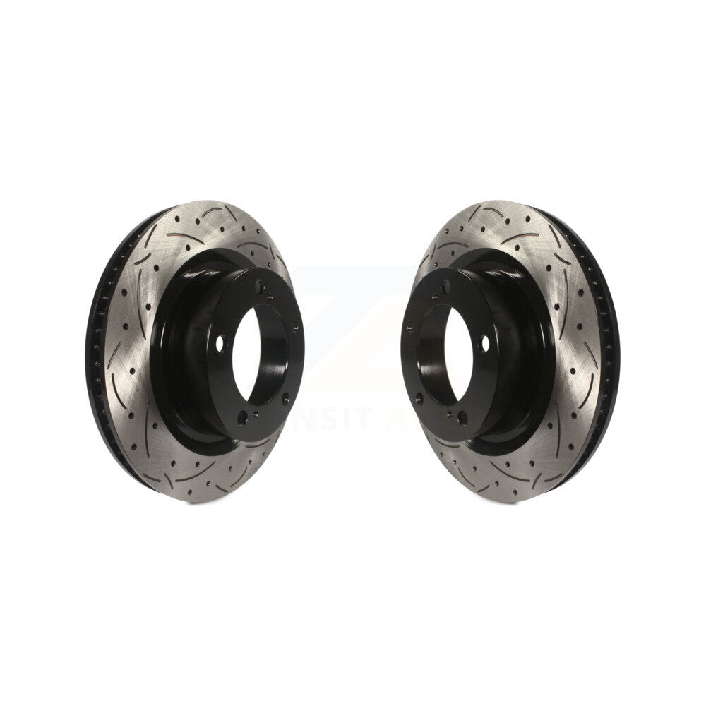 Drilled Slot Brake Rotors Front Pair For Toyota Tundra Sequoia Lexus LX570 Land