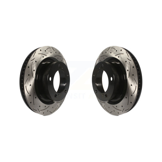 Drilled Slot Brake Rotors Front Pair For Toyota Tundra Sequoia Lexus LX570 Land
