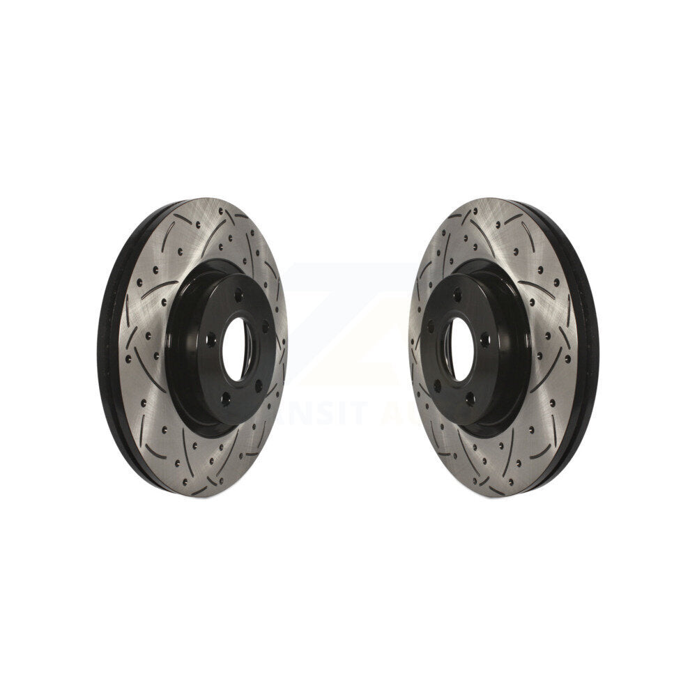Drilled Slot Brake Rotors Front Pair For Ford Escape Volvo C-Max S40 C30 V50 C70