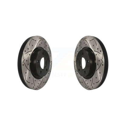 Drilled Slot Brake Rotors Front Pair For Ford Escape Volvo C-Max S40 C30 V50 C70