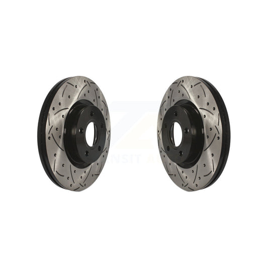 Drilled Slot Brake Rotors Front Pair For Ford Escape Volvo C-Max S40 C30 V50 C70