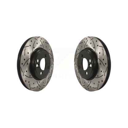 Coated Drilled Slotted Disc Brake Rotors Front Pair For Mini Cooper Countryman
