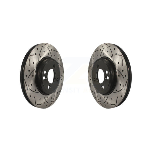 Coated Drilled Slotted Disc Brake Rotors Front Pair For Mini Cooper Countryman