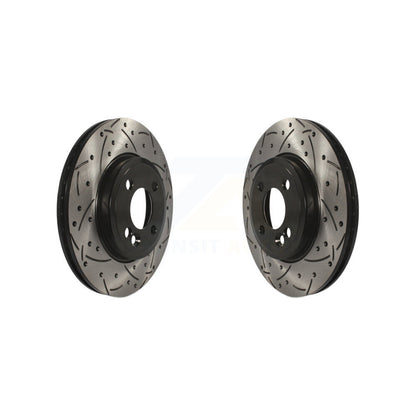 Coated Drilled Slotted Disc Brake Rotors Front Pair For Mini Cooper