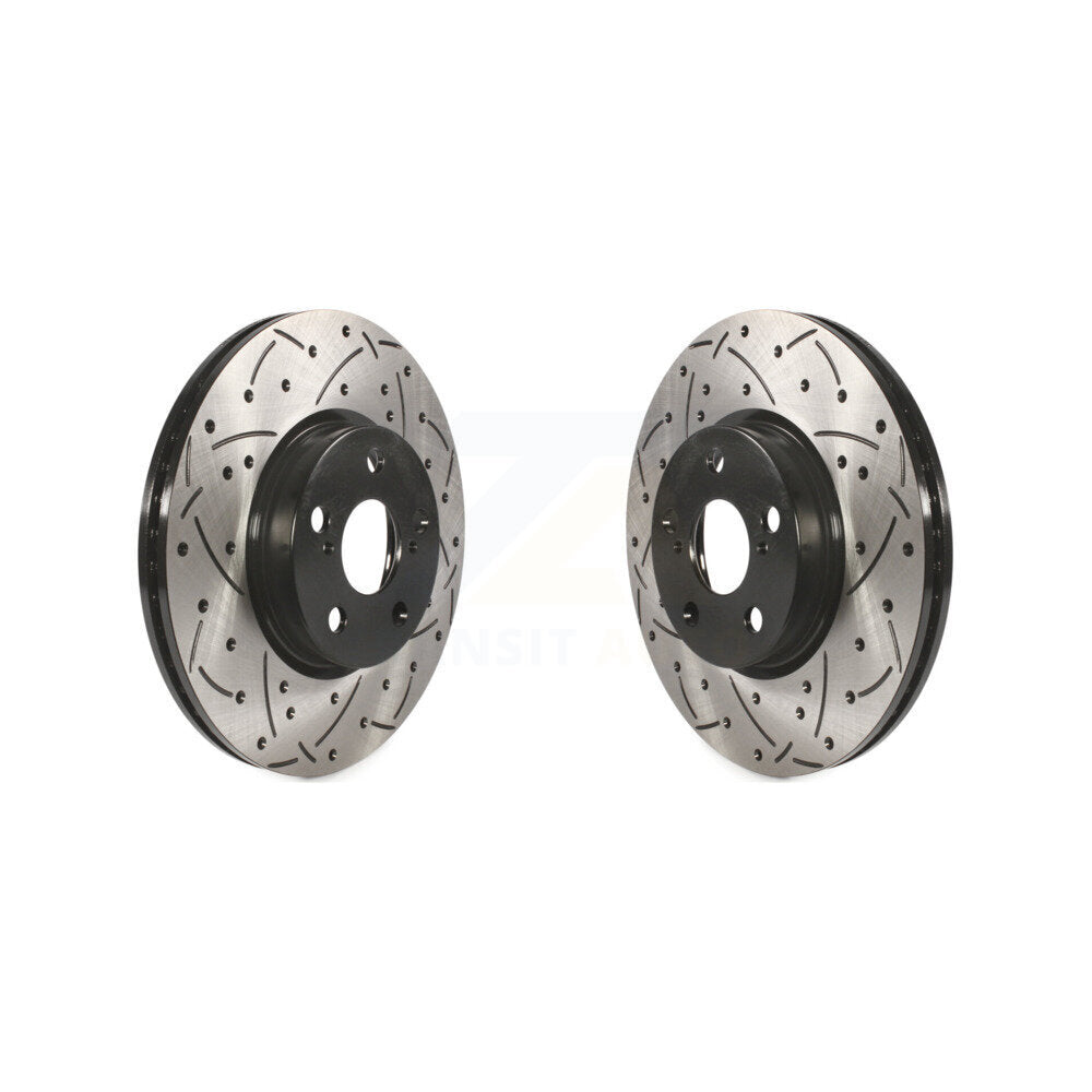 Drilled Slot Brake Rotor Front Pair For Toyota Corolla Matrix Pontiac Vibe Scion