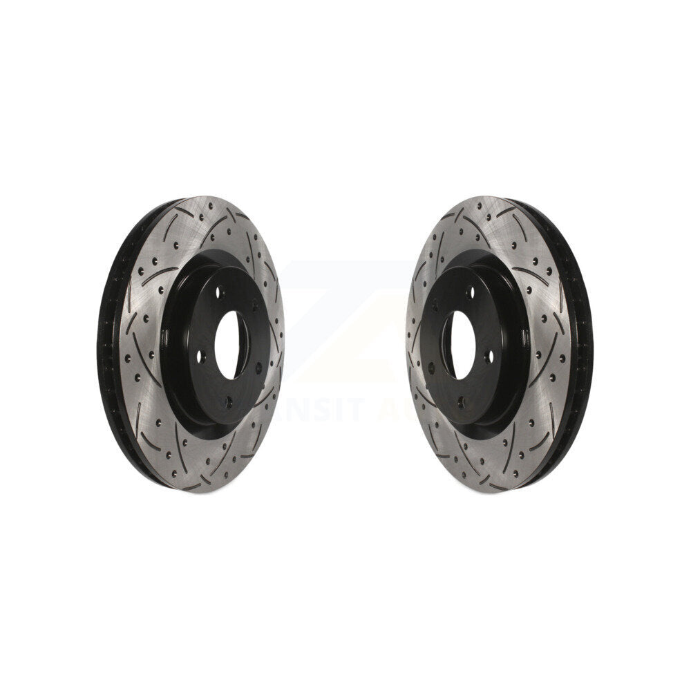 Coated Drilled Slot Disc Brake Rotors Front Pair For Nissan Rogue Sentra Select