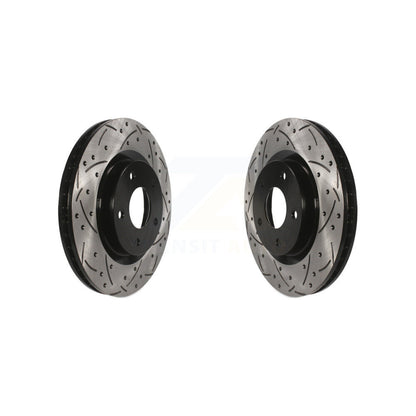 Coated Drilled Slot Disc Brake Rotors Front Pair For Nissan Rogue Sentra Select