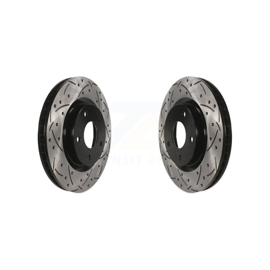 Coated Drilled Slot Disc Brake Rotors Front Pair For Nissan Rogue Sentra Select