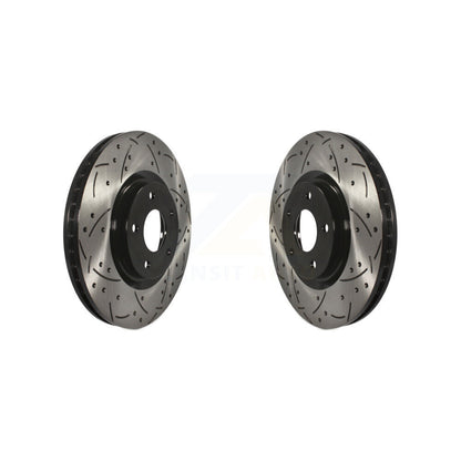 Coated Drilled Slotted Disc Brake Rotors Front Pair For Nissan Sentra Juke