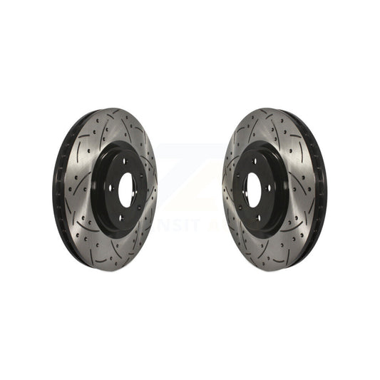 Coated Drilled Slotted Disc Brake Rotors Front Pair For Nissan Sentra Juke