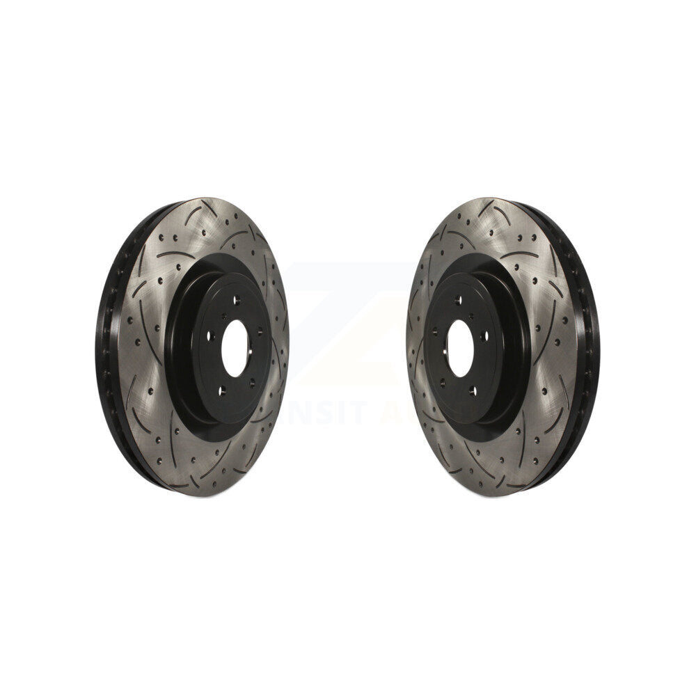 Drill Slot Brake Rotors Front Pair For INFINITI Q50 G37 Nissan 370Z Q60 M37 FX50