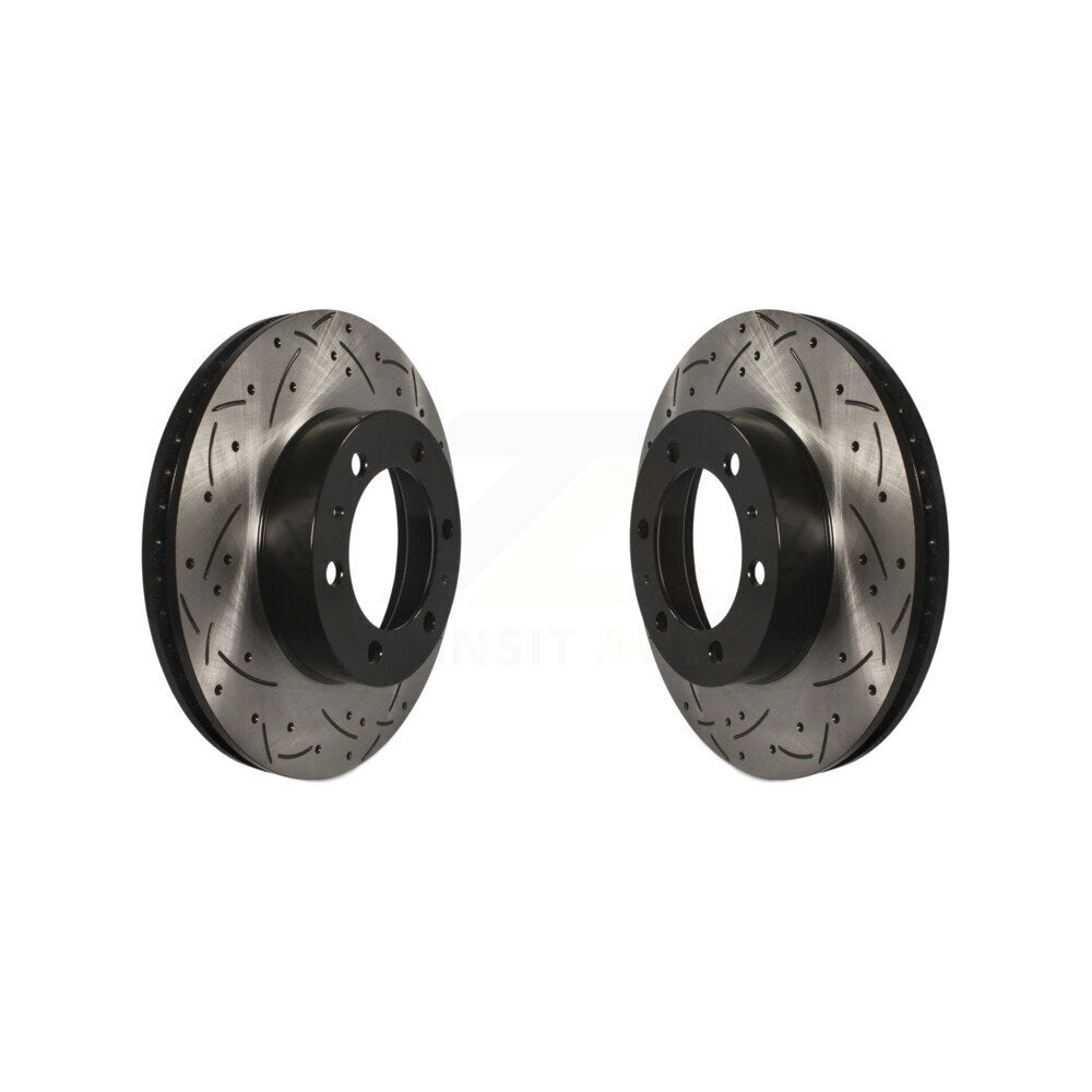 Coat Drill Slot Disc Brake Rotor Front Pair For Toyota Tacoma 4Runner FJ Cruiser