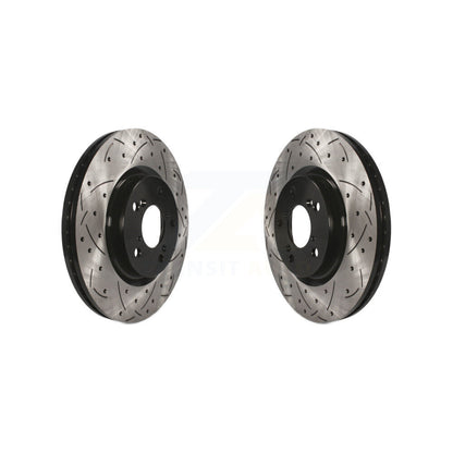 Coated Drilled Slotted Disc Brake Rotors Front Pair For Honda Odyssey Acura TL