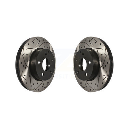 Coated Drilled Slot Disc Brake Rotor Front Pair For Mercedes-Benz C300 C250 C230