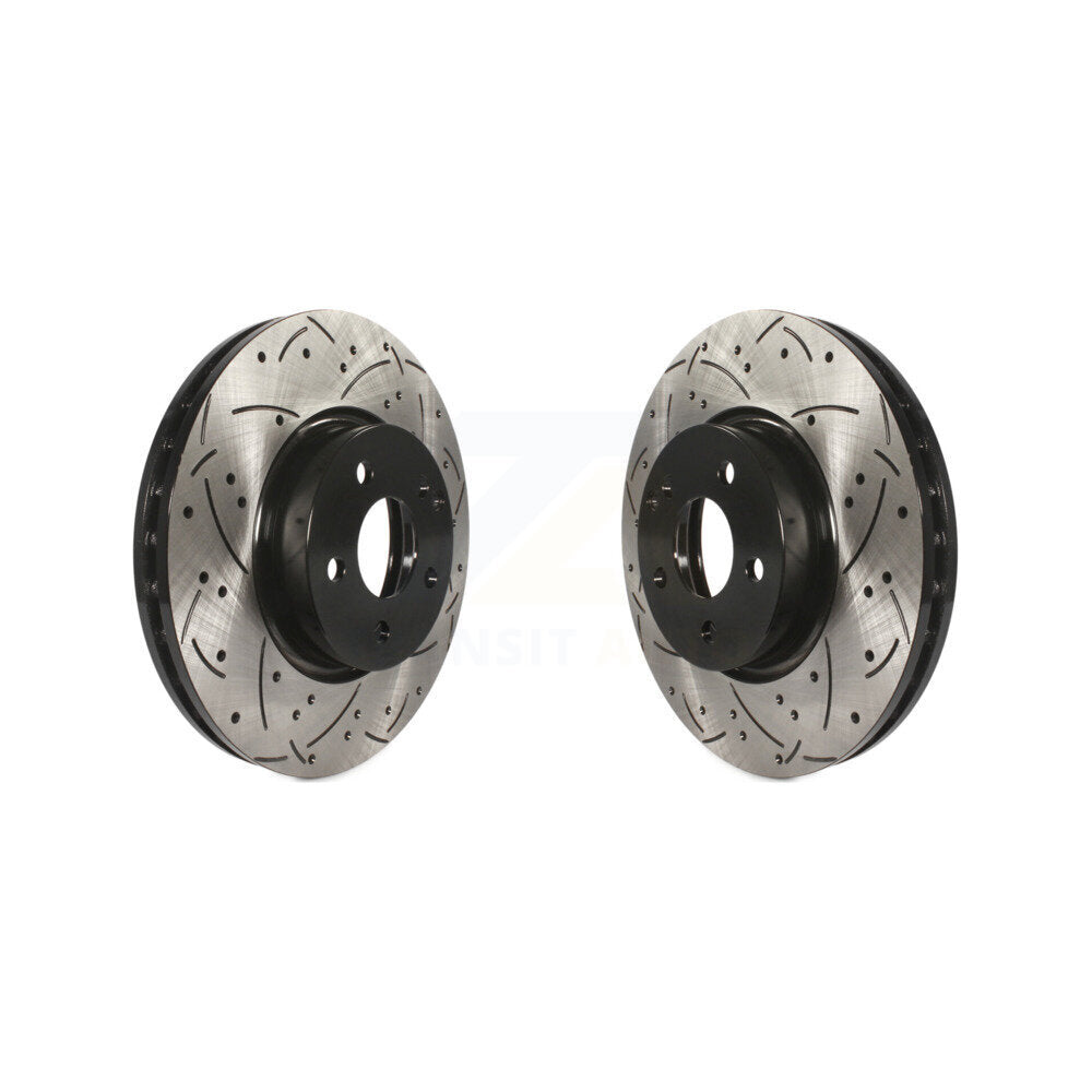 Drilled Slot Brake Rotors Front Pair For Mercedes-Benz C300 E350 C350 E400 E250