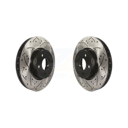 Drilled Slot Brake Rotors Front Pair For Mercedes-Benz C300 E350 C350 E400 E250