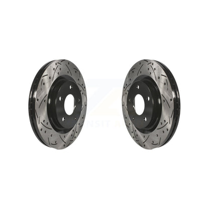 Coated Drilled Slotted Disc Brake Rotors Front Pair For Nissan Sentra Juke