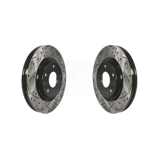 Coated Drilled Slotted Disc Brake Rotors Front Pair For Nissan Sentra Juke