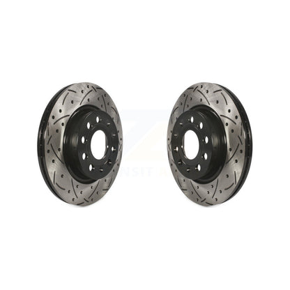 Drill Slot Disc Brake Rotors Front Pair For Volkswagen Jetta GTI Audi A3 Quattro