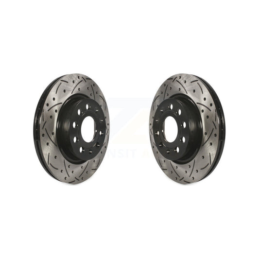 Drill Slot Disc Brake Rotors Front Pair For Volkswagen Jetta GTI Audi A3 Quattro
