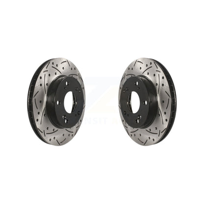 Coated Drilled Slotted Disc Brake Rotors Front Pair For Honda Civic Acura ILX
