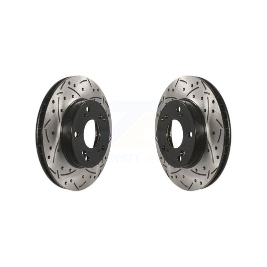 Coated Drilled Slotted Disc Brake Rotors Front Pair For Honda Civic Acura ILX