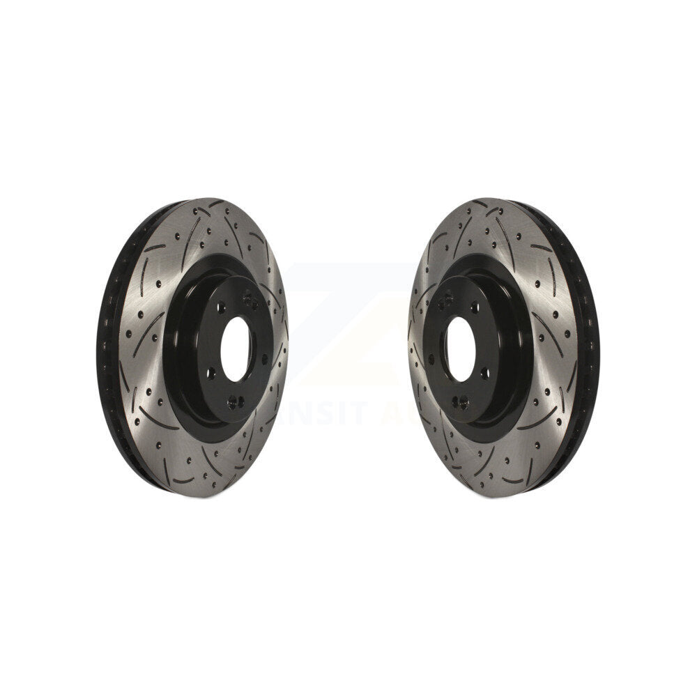 Drill Slot Disc Brake Rotor Front Pair For Hyundai Santa Fe Sport Kia Sorento XL