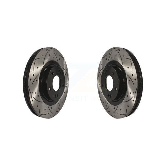 Drill Slot Disc Brake Rotor Front Pair For Hyundai Santa Fe Sport Kia Sorento XL