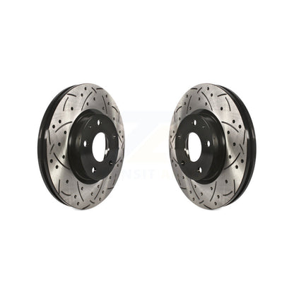Coated Drilled Slotted Disc Brake Rotors Front Pair For Mazda CX-5 6