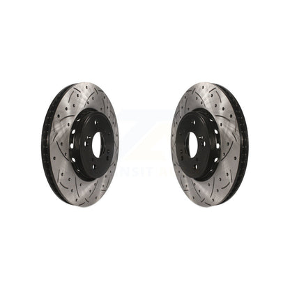 Coated Drilled Slotted Disc Brake Rotors Front Pair For Acura RDX ILX