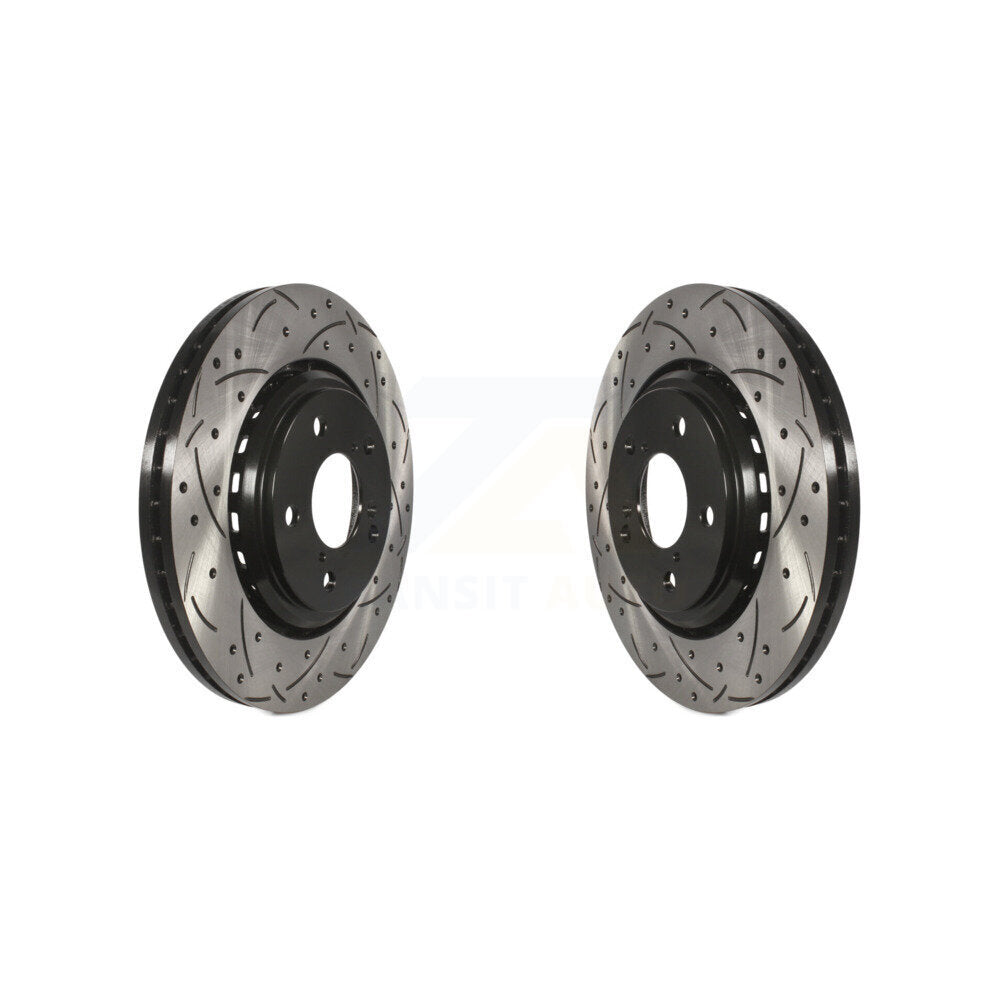 Drilled Slot Brake Rotors Front Pair For Honda Odyssey Pilot Ridgeline Acura MDX