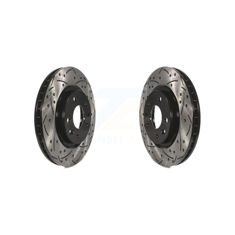 Coat Drill Slot Disc Brake Rotors Front Pair For Nissan Rogue Sport Qashqai LEAF