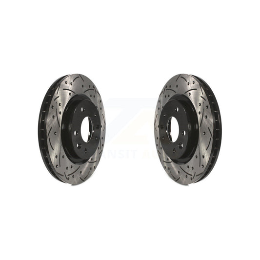 Coat Drill Slot Disc Brake Rotors Front Pair For Nissan Rogue Sport Qashqai LEAF