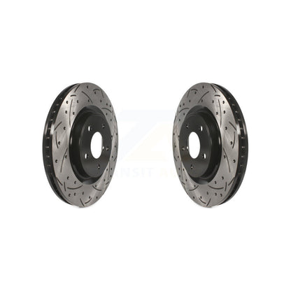 Coated Drilled Slotted Disc Brake Rotors Front Pair For Nissan Rogue