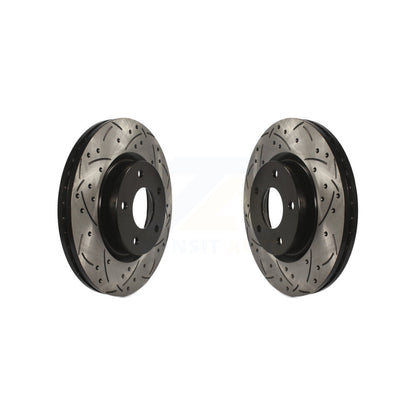Coated Drilled Slotted Disc Brake Rotors Front Pair For Nissan Altima