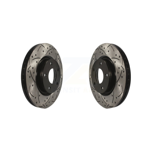 Coated Drilled Slotted Disc Brake Rotors Front Pair For Nissan Altima