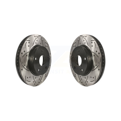 Coated Drilled Slot Disc Brake Rotor Front Pair For 2015-2019 Subaru Legacy 2.5L