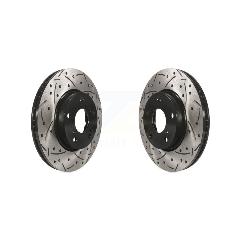 Coated Drilled Slot Disc Brake Rotors Front Pair For Honda Civic Accord Insight