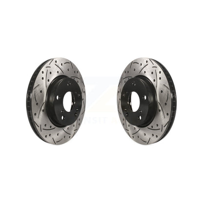 Coated Drilled Slot Disc Brake Rotors Front Pair For Honda Civic Accord Insight