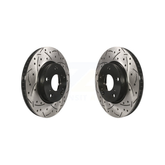 Coated Drilled Slot Disc Brake Rotors Front Pair For Honda Civic Accord Insight