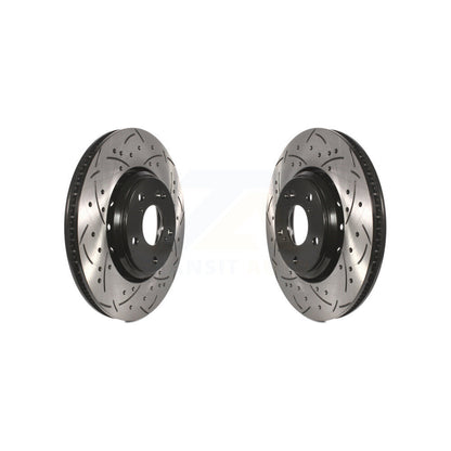 Coated Drilled Slot Disc Brake Rotor Front Pair For Honda Civic Accord Acura ILX