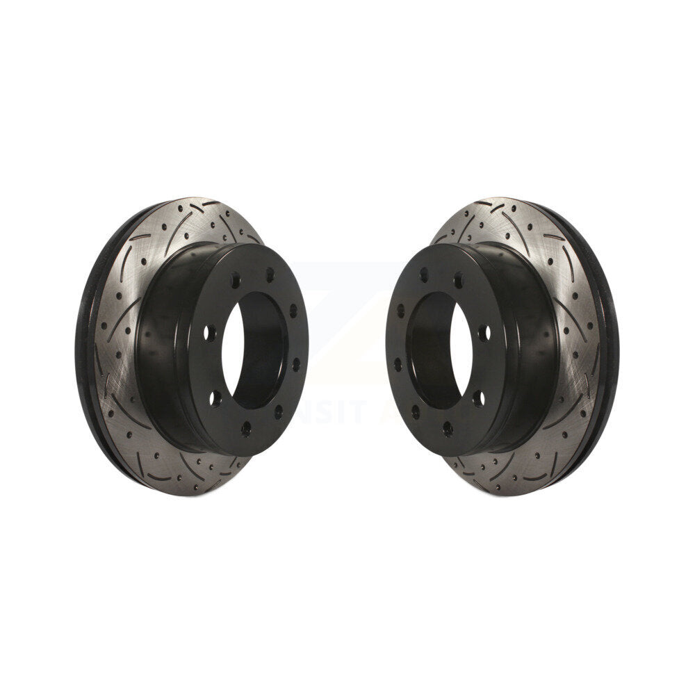 Drill Slot Brake Rotor Rear Pair For GMC Chevrolet Sierra 2500 HD Silverado 3500