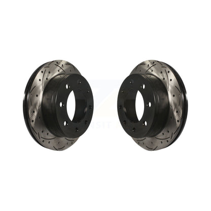 Drill Slot Brake Rotor Rear Pair For Chevrolet GMC Sierra 2500 HD Silverado 3500